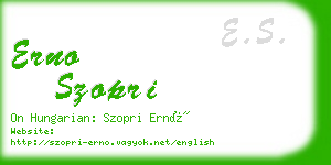 erno szopri business card